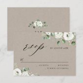 Eucalyptus groen bloemenrustiek bruiloft RSVP Kaartje (Voorkant / Achterkant)