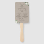 Eucalyptus groen bloemenrustieke bruiloft programm handwaaier (Achterkant)