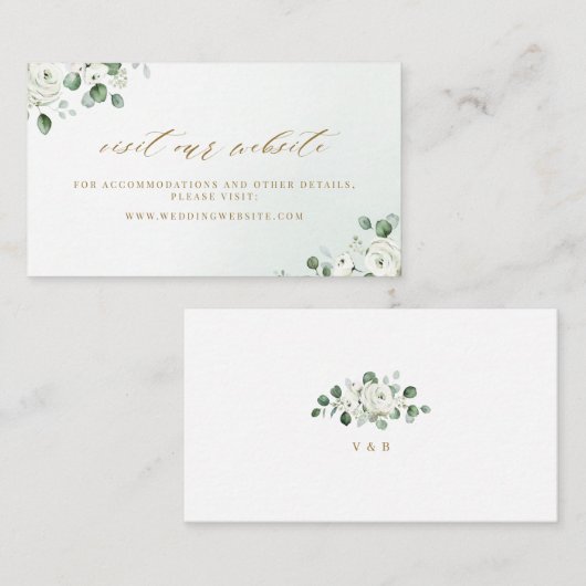 Eucalyptus groen bloemenwebsite Kaart invoegen Plaatskaartje (Voorkant / Achterkant)