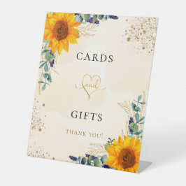 Eucalyptus groen bloemkaarten cadeaus reclamebord met voetstuk