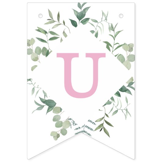 Eucalyptus groen boeket aangepaste bruidsdouche vlaggetjes (Tweede vlag)