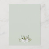 Eucalyptus & groen boeket bruiloft details informatiekaartje (Achterkant)