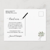 Eucalyptus & Groen Boho Bruiloft Save the Date Aankondigingskaart (Achterkant)