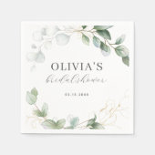 Eucalyptus groen boho rustieke bruidsdouche servet (Voorkant)