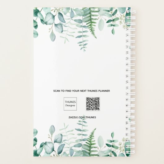 Eucalyptus groen bos varens 2026 planner (Achterkant)