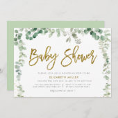 eucalyptus groen botanisch baby shower kaart (Voorkant / Achterkant)