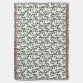 Eucalyptus groen botanisch trendy groen wit deken (Voorkant Verticaal)