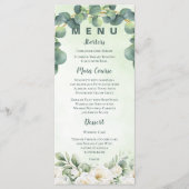 Eucalyptus Groen Botanisch Trouwfeest Groene Dinne Menu (Voorkant)