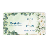 Eucalyptus Groen Botanisch Trouwretouradres Etiket (Voorkant)