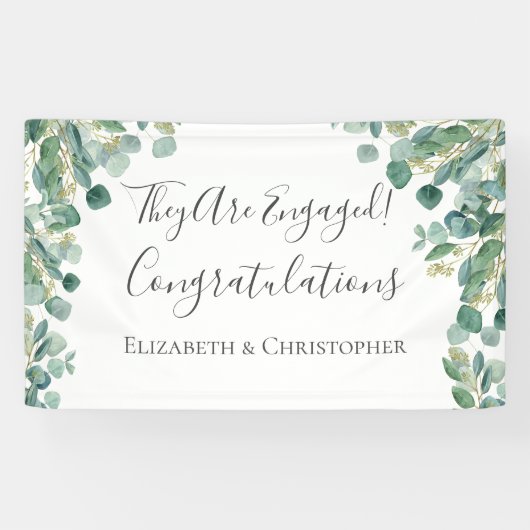 Eucalyptus groen botanisch Verloving banner (Horizontaal)