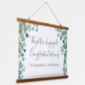 Eucalyptus groen botanisch Verloving banner Hangend Wandkleed (Gebogen)