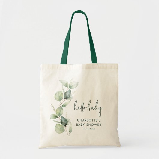 Eucalyptus groen botanische Baby shower swag Tote Bag (Voorkant)