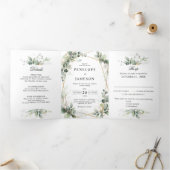 Eucalyptus groen botanische trouw uitnodiging (Binnen)