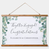 Eucalyptus groen botanische verlovingsbanner hangend wandkleed (Voorkant)