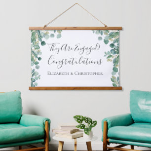 Eucalyptus groen botanische verlovingsbanner hangend wandkleed