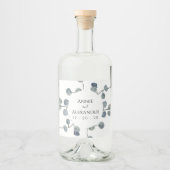 Eucalyptus groen botanische Waterverf Likeurfles Etiket (Voorkant)