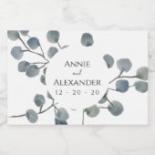 Eucalyptus groen botanische Waterverf Voedselcontainer Etiket (Enkel label)