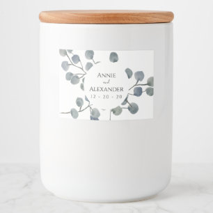 Eucalyptus groen botanische Waterverf Voedselcontainer Etiket