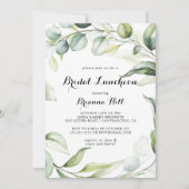 Eucalyptus groen bruids lunch Vrijgezellenfeest Kaart (Voorkant)