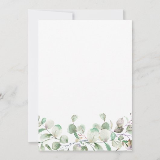 Eucalyptus groen bruids thee party uitnodiging (Achterkant)