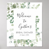 eucalyptus groen bruidsborrel welkomstbord poster (Voorkant)