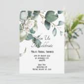 EUCALYPTUS GROEN BRUIDSDOUCHE UITNODIGING (Staand voorkant)