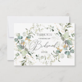Eucalyptus groen bruidsmeisje bedankkaart