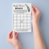 Eucalyptus groen bruidsshower bingo spelkaart flyer (Hand)