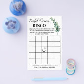 Eucalyptus groen bruidsshower bingo spelkaart flyer (Enkel)