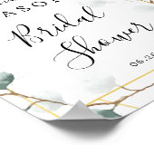 Eucalyptus groen bruidsshower welkomstbord poster (Hoek)
