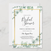 Eucalyptus groen BRUIDSSLUIER GOUD QR CODE Kaart (Voorkant)