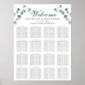 Eucalyptus groen bruiloft 16 tafel zitplaatsen poster (Voorkant)
