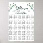 Eucalyptus groen bruiloft 30 tafel zitplaatsen poster (Voorkant)