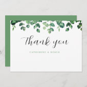 Eucalyptus groen bruiloft bedankjes bedankkaart (Voorkant / Achterkant)