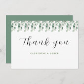 Eucalyptus groen bruiloft bedankjes informatiekaartje (Voorkant / Achterkant)