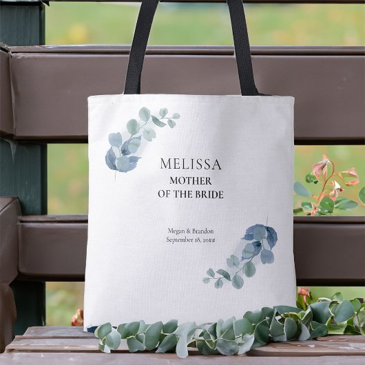 Eucalyptus groen bruiloft bruidsfeest tote bag