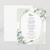Eucalyptus groen bruiloft bruiloft receptie Menu (Voorkant / Achterkant)