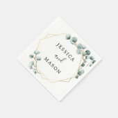 Eucalyptus groen bruiloft cocktail servet (Hoek)