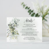 Eucalyptus groen bruiloft details invoegen Kaart (Staand voorkant)