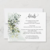 Eucalyptus groen bruiloft details invoegen Kaart (Voorkant)