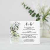 Eucalyptus groen bruiloft details invoegen Kaart (Staand voorkant)