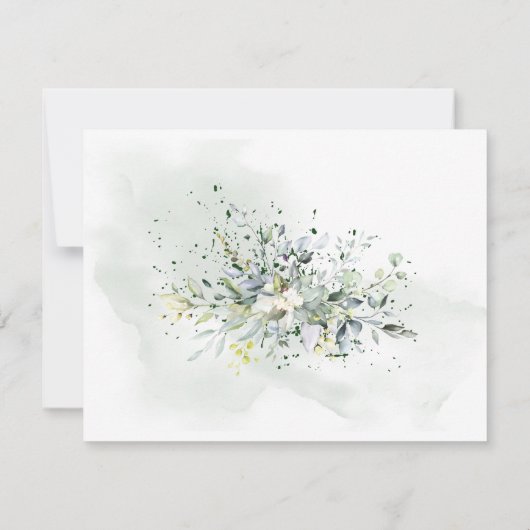 Eucalyptus groen bruiloft details invoegen Kaart (Achterkant)