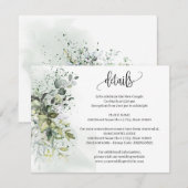 Eucalyptus groen bruiloft details invoegen Kaart (Voorkant / Achterkant)