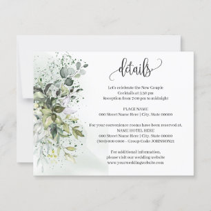 Eucalyptus groen bruiloft details invoegen Kaart