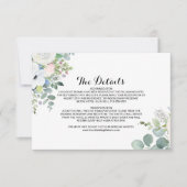 Eucalyptus groen bruiloft details invoegen Kaart (Voorkant)