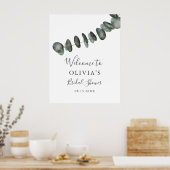 Eucalyptus groen bruiloft feest welkom bord poster (Keuken)