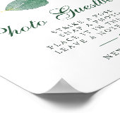 Eucalyptus groen bruiloft foto gastenboek teken poster (Hoek)