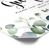 Eucalyptus groen bruiloft gastenboek Boom TEKEN Poster (Hoek)