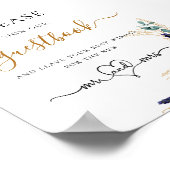 Eucalyptus groen bruiloft gastenboek teken poster (Hoek)