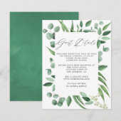 Eucalyptus groen bruiloft gastgegevens informatiekaartje (Voorkant / Achterkant)